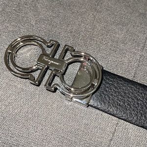Salvatore Ferragamo Reversible Deerskin Double Gancini Belt 40 inches.